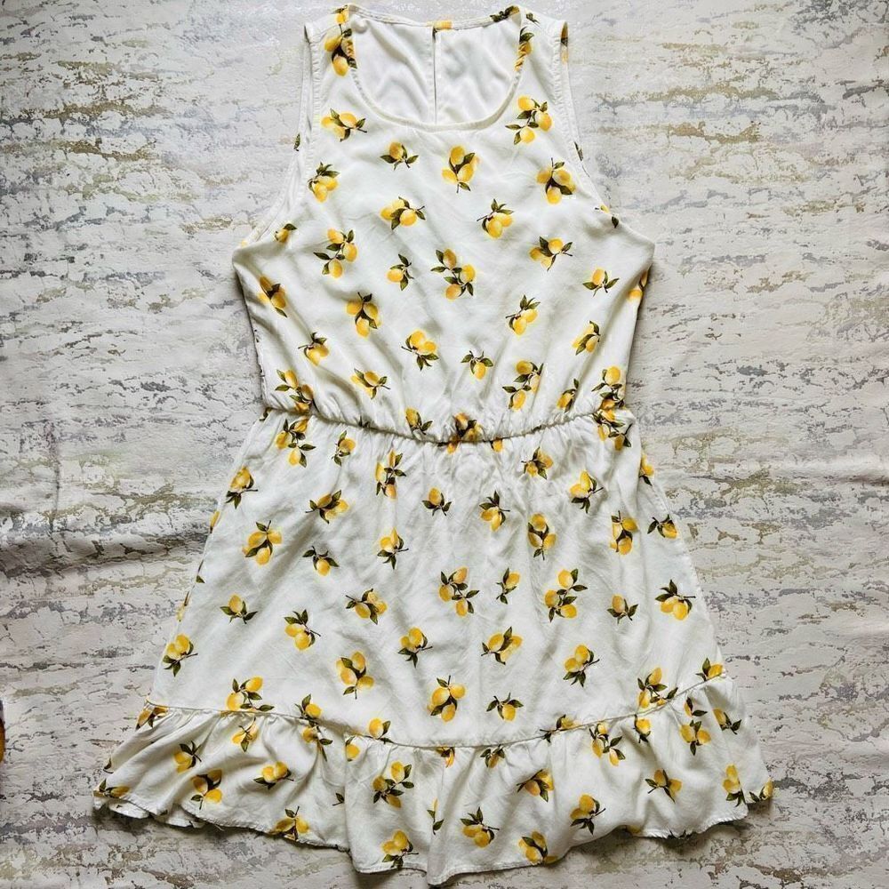 Lemon print summer sun dress